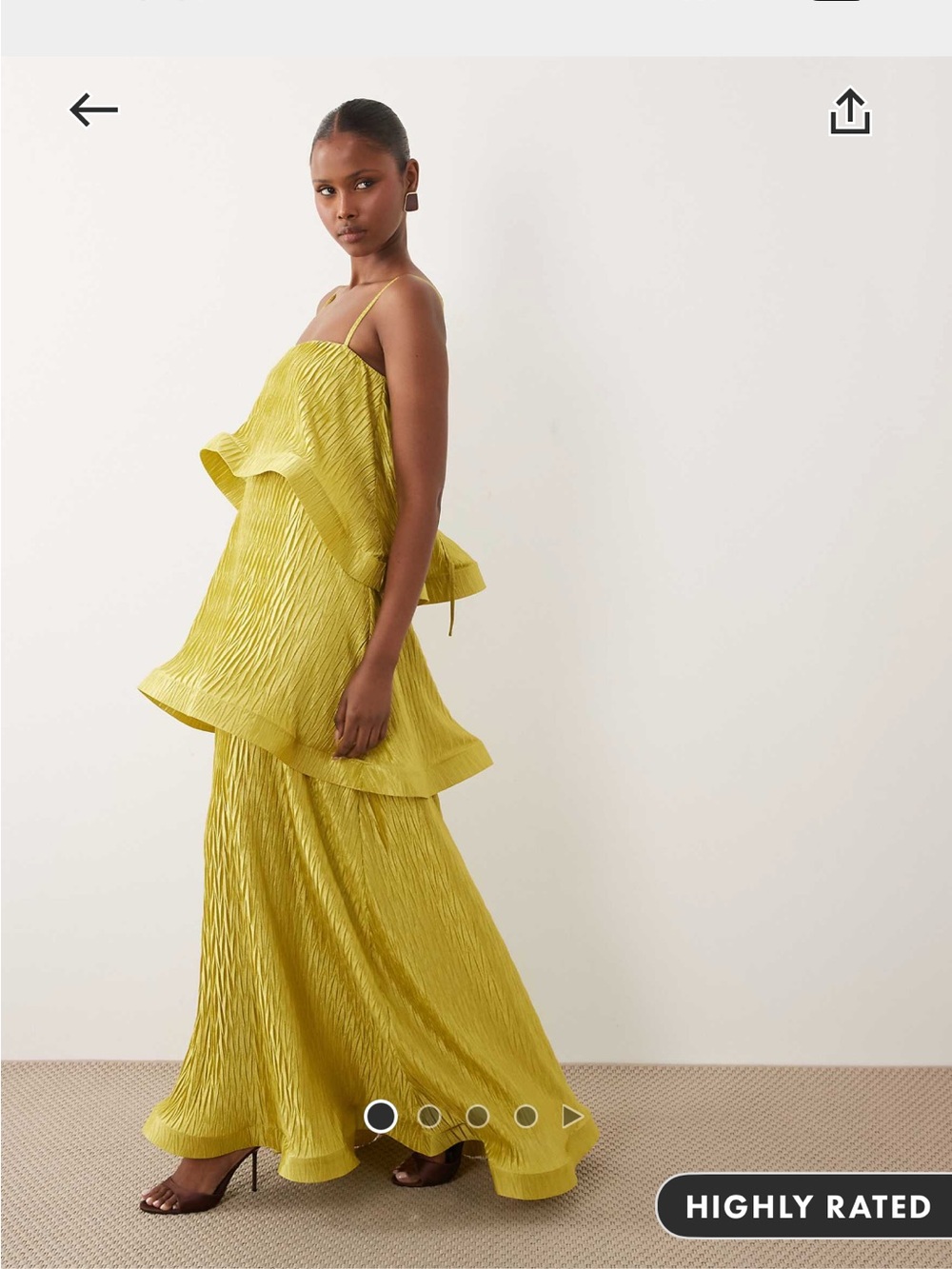 ASOS design zigzag plisse tiered trapeze maxi dress